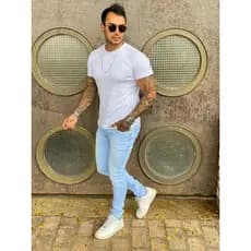 Calça Jeans Masculina Skinny Slim Fit Stretch Conforto Premium Lavagem Moderna