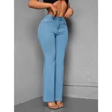calça jeans feminina estilo flare cintura alta modeladora empina bumbum calça flare feminina