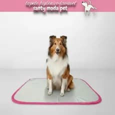 Tapete higiênico lavável cães, P, Tam. 60 x 50 cm, 1 P ou 5 P. cachorro, Cor Rosa, não vaza xixi impermeável, Rosa Neon.