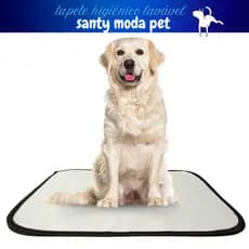 kit 2 tapete higiênico lavável cães G1, 100 x 60 cm, reutilizável impermeável não vaza xixi para cachorros.