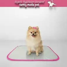 Tapete higiênico lavável cães, PP, Tam. 50 x 40, reutilizável não vaza xixi,01UN, cor ROSA NEON.