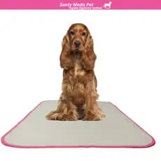 kit 2 tapete higiênico lavável cães G1, Cor Rosa,100 x 60 cm, reutilizável impermeável não vaza xixi para cachorros.