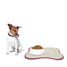 tapete comedouro bebedouro para cães, cachorro pet, 01 Un. lavável Cor Rosa.