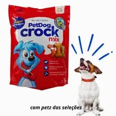 Biscoito Petisco para Cachorro PetDog Crock Super Premium Mix Vegetais e Carne Todas as Raças 1 Kg