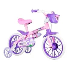BICICLETA NATHOR ARO 12 FEMInina CAT ROSA BIKE INFANTIL menina gatinha 2 a 4 anos rodinha lateral