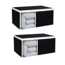 Kit 2 Organizador Edredom Roupa Cama Nylon Resistente Preto