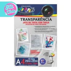 Papel transparência jato de tinta com tarja  resina e  retroprojetor 10 folhas - Off Paper