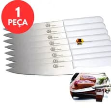 1 Facas Profissionais Aço Inox Cozinha Churrasco Cabo Branco Tam 7