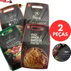Kit 2 Tabua de Carne Grande 37X23cm Tábua Cozinha Churrasco Legumes Verduras Frutas