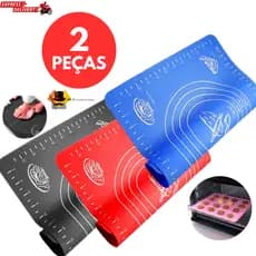 kit 2 Tapete Para Massas Silicone Antiaderente Abrir Massas Pão Torta Sobremesas Antiderrapante Utensílio De Cozinha