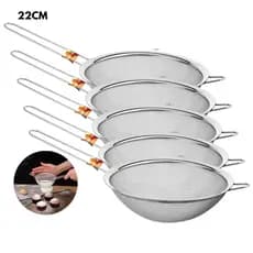Kit 10 Peneira Coador Em Aço Inox Para Cozinha, Conjunto De Peneiras 10cm
