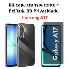 Kit Capinha Anti-Impacto + Película 3D Privacidade  Compatível Com Samsung A17