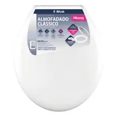 ASSENTO SANITARIO ALMOFADADO OVAL UNIVERSAL BRANCO ATLAS TAMPA VASO