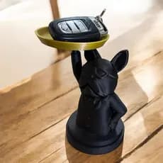 Bulldog decorativo de mesa com porta-objeto artigo de decoração