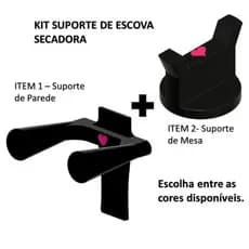 KIT Suporte de Escova Secadora e Secador de Cabelo + Descanso de Mesa para Escova Secadora de Cabelo