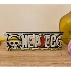 Placa Logotipo One Piece 3D Colecionável Decoração Temática Anime Manga Luffy Chapéu de Palha Enfeite de Estante Geek