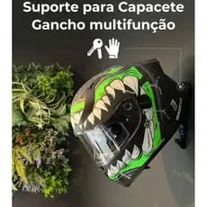 ​Suporte De Parede Para Capacete De Moto Universal Reforçado Com Gancho Para Chave E Luva Organizador De Garagem E Casa