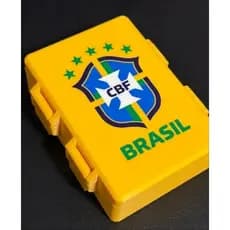 ​Porta Figurinhas Copa Do Mundo Caixa Organizadora Colecionador Suporte De Cartas Panini Com Gaveta - Seleção Brasileira