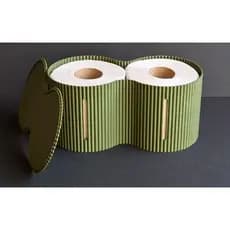 Porta Papel Higiênico Duplo com Tampa | Organizador de Banheiro Moderno Decorativo com Visor Lateral