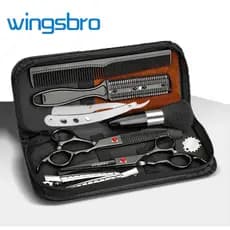 6.7 " Tesoura Profissional De Cabelo Com kit De Barbear De Corte De Salão De Beleza Cabeleireiro