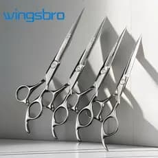 Wingsbro afiada tesoura de barbeiro de aço inoxidável, tesoura de cabeleireiro de barbeiro profissional, ferramentas de