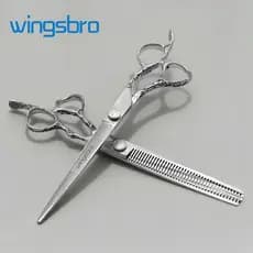 Wingbro Tesoura De Cabeleireiro Profissional , 7.5 Polegada Corte De Cabelo Desbaste Para Salão De Barbeiro Uso Doméstic