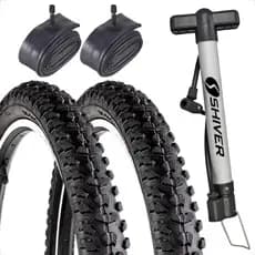 PAR Pneu bicicleta Levorin Excess aro 24 x 1.95 Cravudo banda leve PAR Camara bico grosso Bomba