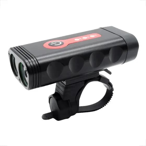 LANTERNA FAROL BIKE 2 LEDS 900 LUMENS FORTE 3 FUNCOES RECARREGAVEL ALUMINIO PRETO SHIVER HIGHONE