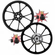 PAR RODA V-SHAPE CG TITAN 150 FREIO A DISCO 2004 2005 2006 2007 2008 2009 2010 2011 2012 2013 + 2 BICOS BRINDE