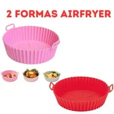 Kit 2 Formas de Silicone Para Airfryer Forno Microondas Fritadeira Assadeira - Reutilizável Premium - Envio Imediato