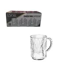 LYOR - Caneca para Cappuccino de Vidro Diamond 170ml