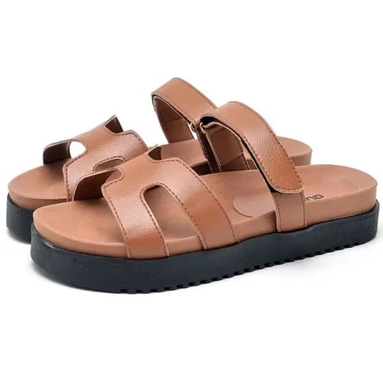 Sandalia Papete Dubuy Feminina Cobre Caramelo 2054FG