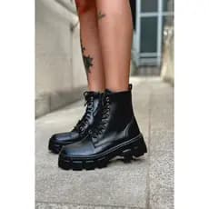 Bota Coturno Dubuy Feminina Sola Tratorada Preto Anne 1104FG