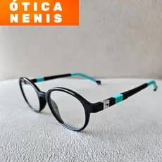 armação infantil menino ou menina óculos redonda haste 180 graus feminina e masculina unissex rb5117