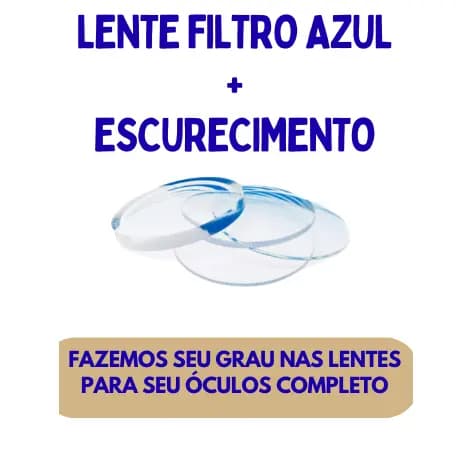 Par de lentes filtro azul escurecimento no sol blue control fotocromática fotossensível antirreflexo