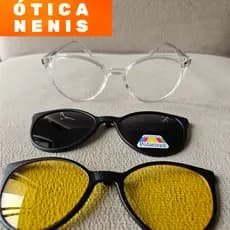 Armação para óculos Clip On clipon Redondo redonda Unissex Feminino Masculino feminina masculina
