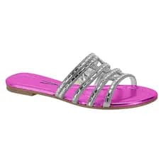 Sandalia Slide Vizzano Original com NF 6235.1685 62351685  Feminina Brilho Casual Lançamento
