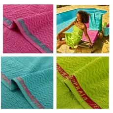 Toalha De Banho Praia Grande 100% Algodão 1,50m X 77cm Toalha Avulsa Rosa Azul e Verde
