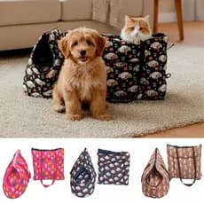 Kit Bolsa para Transporte de Cachorro e Gato + Cama Colchonete para Pet Impermeável 2 em 1 Viagem