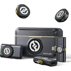Microfone Lapela Bluetooth sem fio Hollyland Lark M2 Versão Lighting USB-C Câmera Combo Duo Original