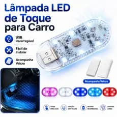 Lâmpada LED de Toque Dedo Adesivo Velcro 5 V De Carro/ Doméstico Carregável por USB Unicolor e multicolor