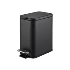 Lixeira Retangular C/ Pedal e Balde 5 L - Aço Carbono Preto - Linha Frame Brinox