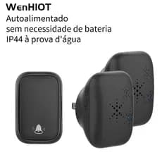 Campainha Sem Fio Residencial Sem bateria necessária campainha à prova d'água ao ar livre EU Plug