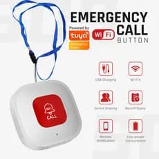 Tuya WiFi SOS Botão De Alarme Bateria Recarregável Idosos Exigências Pânico Suporte Vida Inteligente