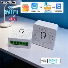 16A Tuya Wifi Smart switch mini Interruptor Suporte Life APP Controle Alexa Google Home