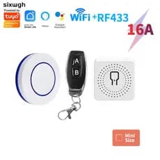 16A Tuya WiFi mini Interruptor Inteligente De Controle Remoto Suporte Para Sem Fio Smart Life APP Funciona Com Alexa Goo