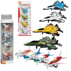 Kit 8 Aviões brinquedo movido a Fricção airbus e jato caça