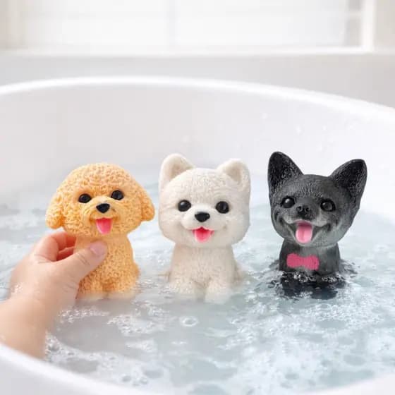 Cachorrinhos fofinhos brinquedo banho vinil borracha kit 3un