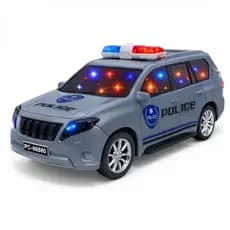 Carrinho de Polícia Bate e Volta  Luzes e Som Infantil Cinza