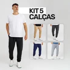 Kit 5 Calças Jogger Moletom Masculina Premium, Bolsos Laterais para Celular - Conforto e Estilo
